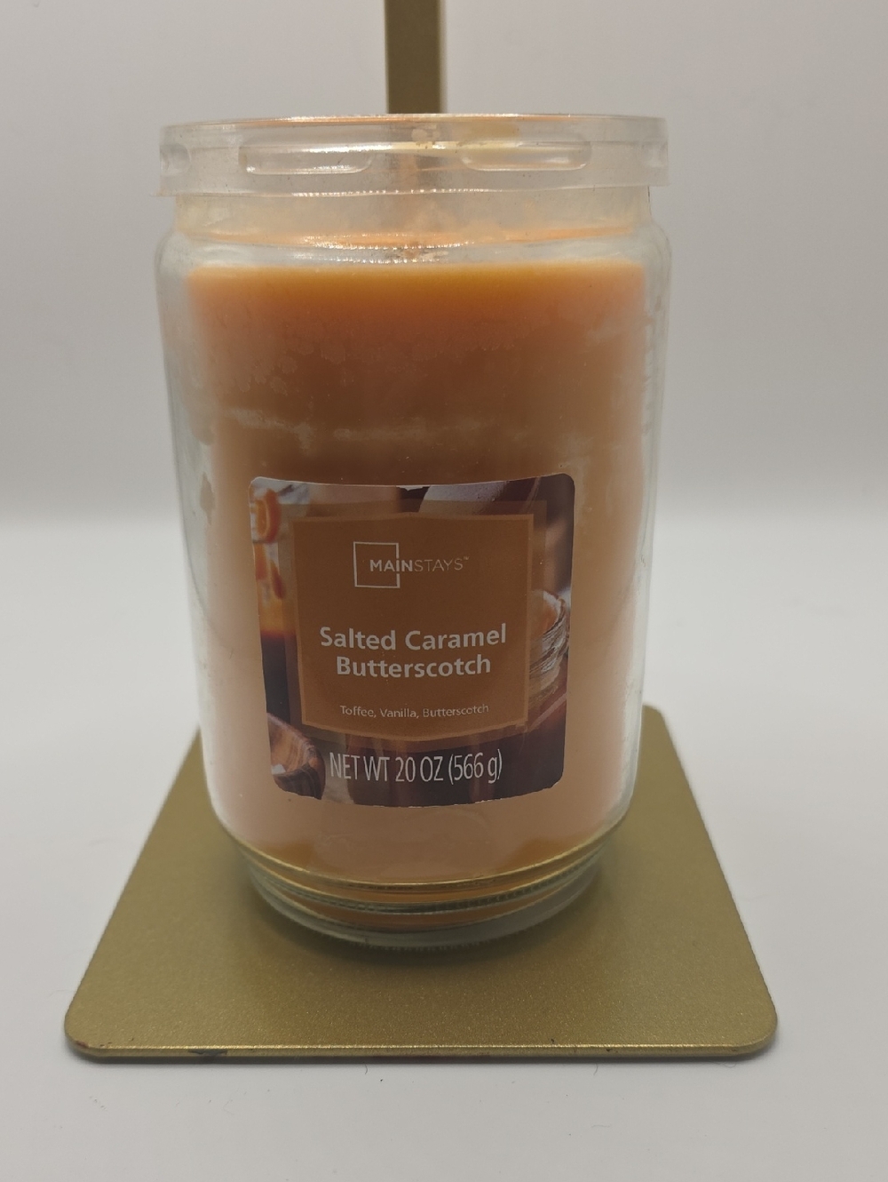 Mainstays Salted Caramel Butterscotch Jar Candle - tan